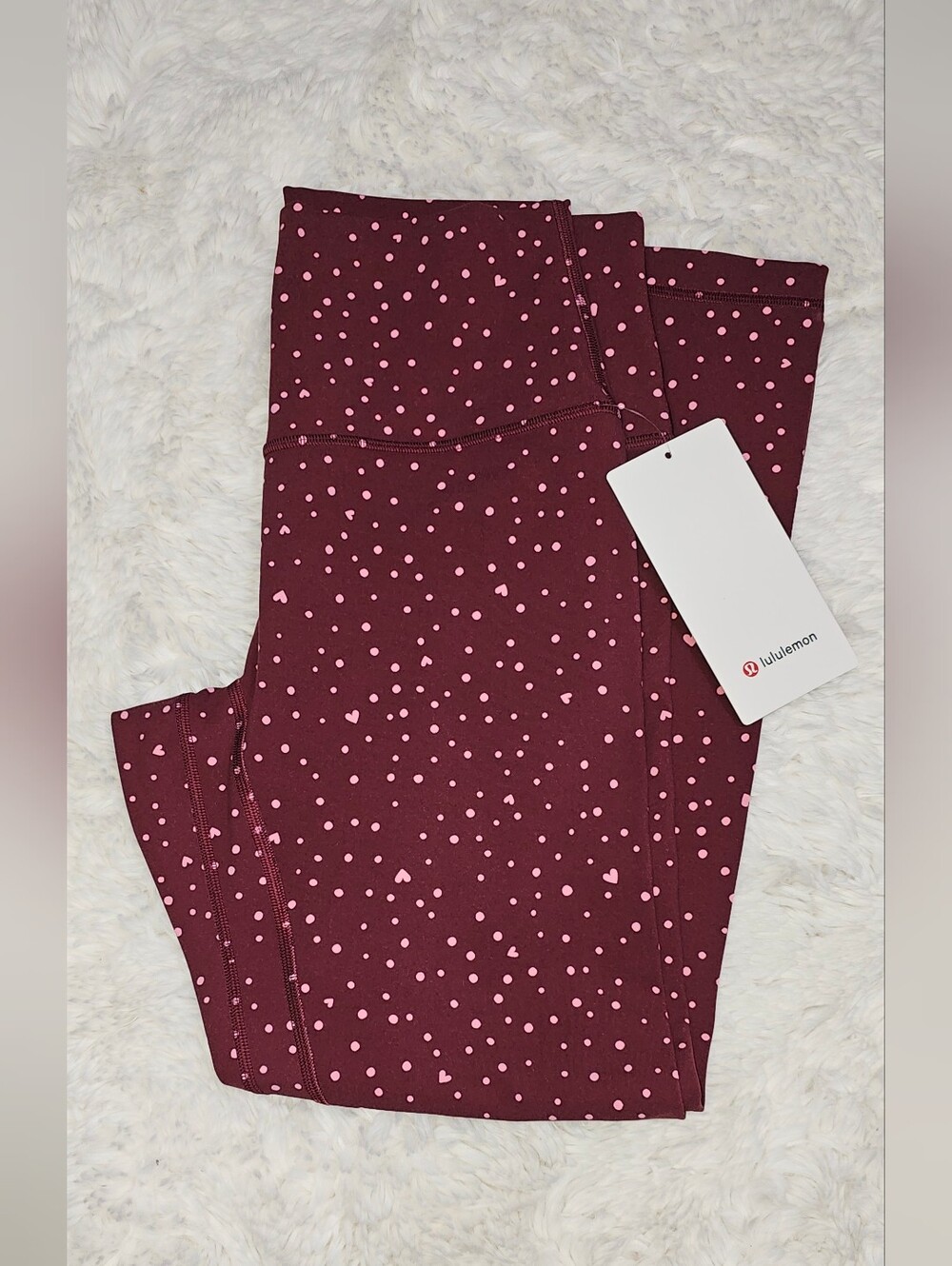 NWT Lululemon Align No Line HR Pant 25" (Size 10) Hearts Dot Print